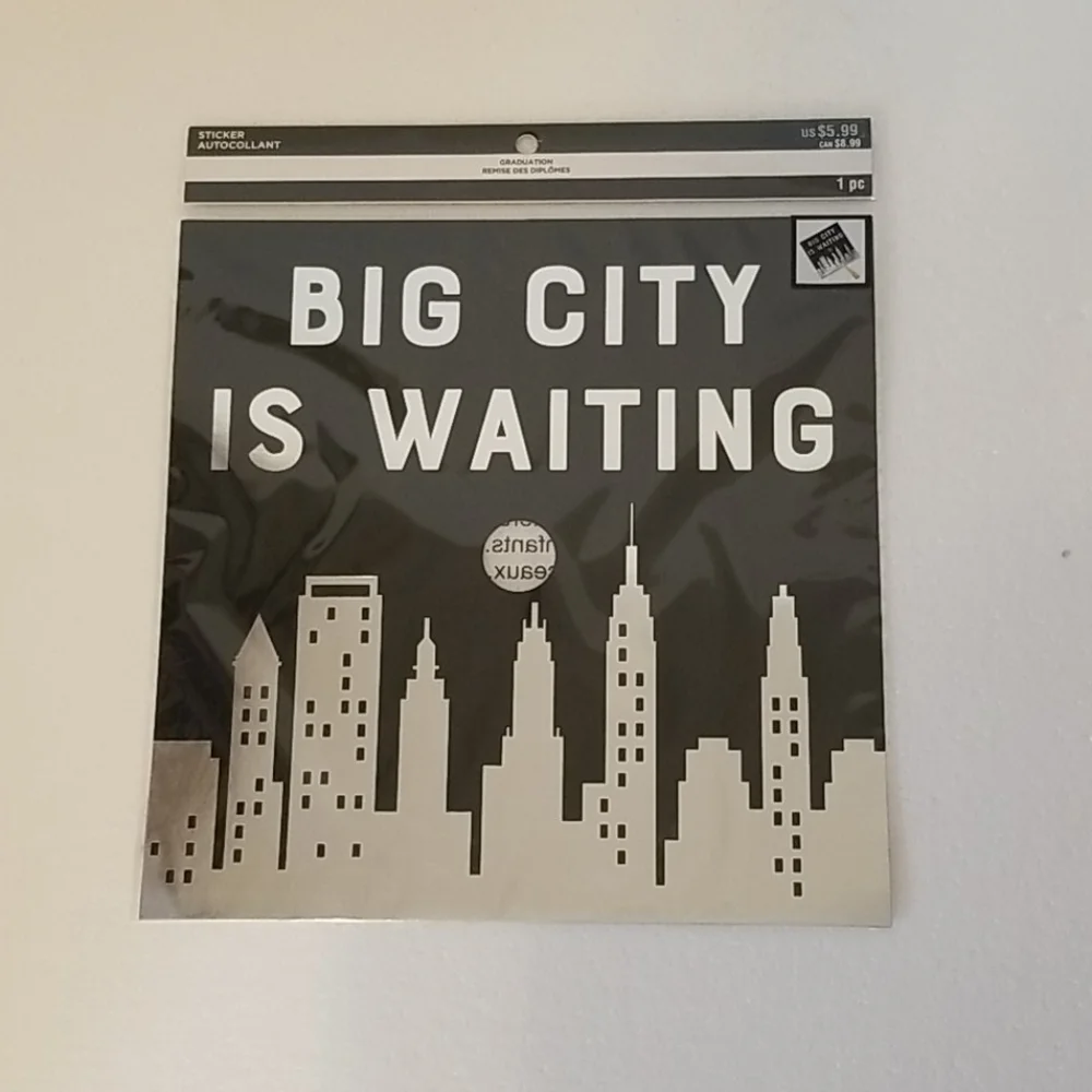 Big City is Waiting Grad Cap Sticker